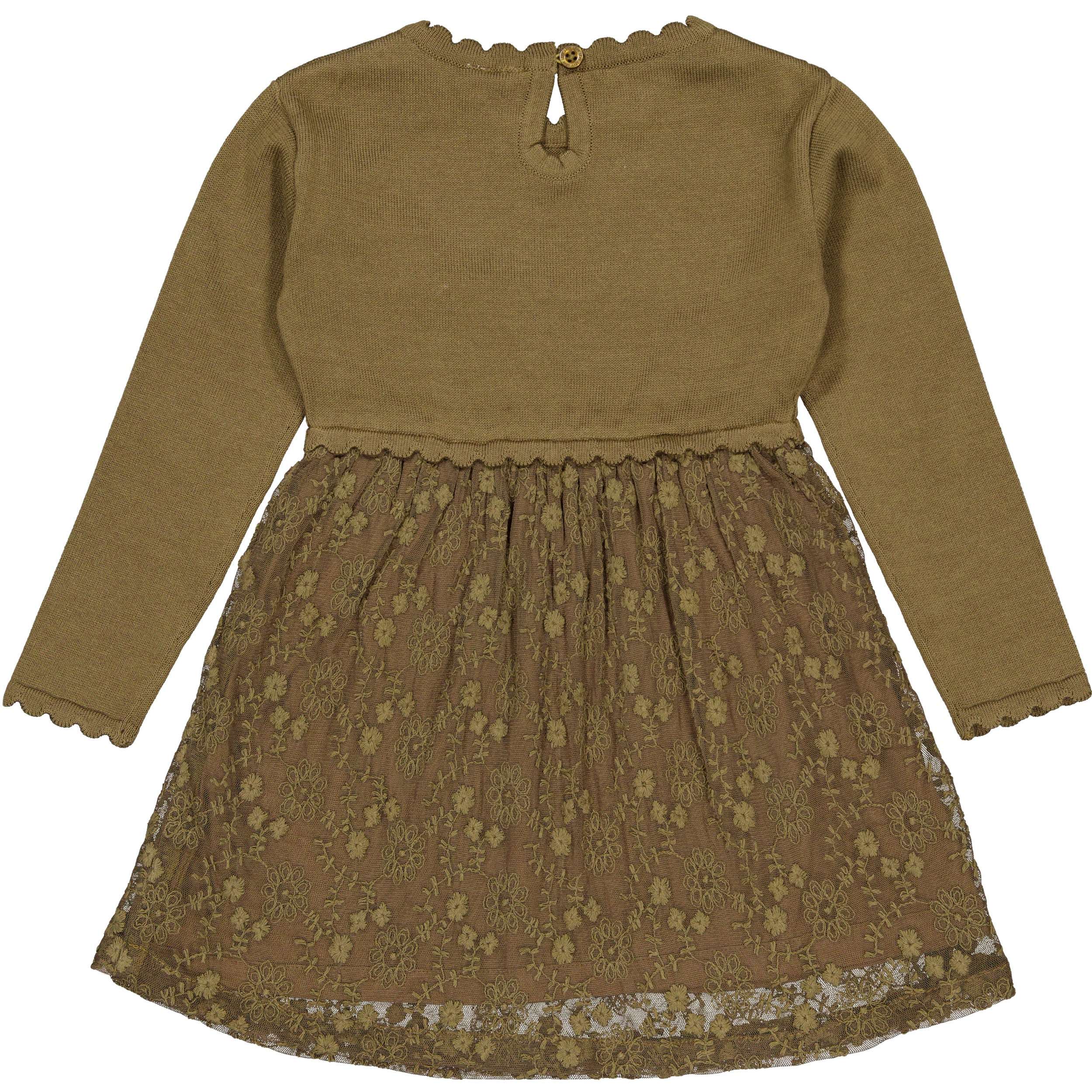 Olijfgroene jurk met tule rok | Dark Olive