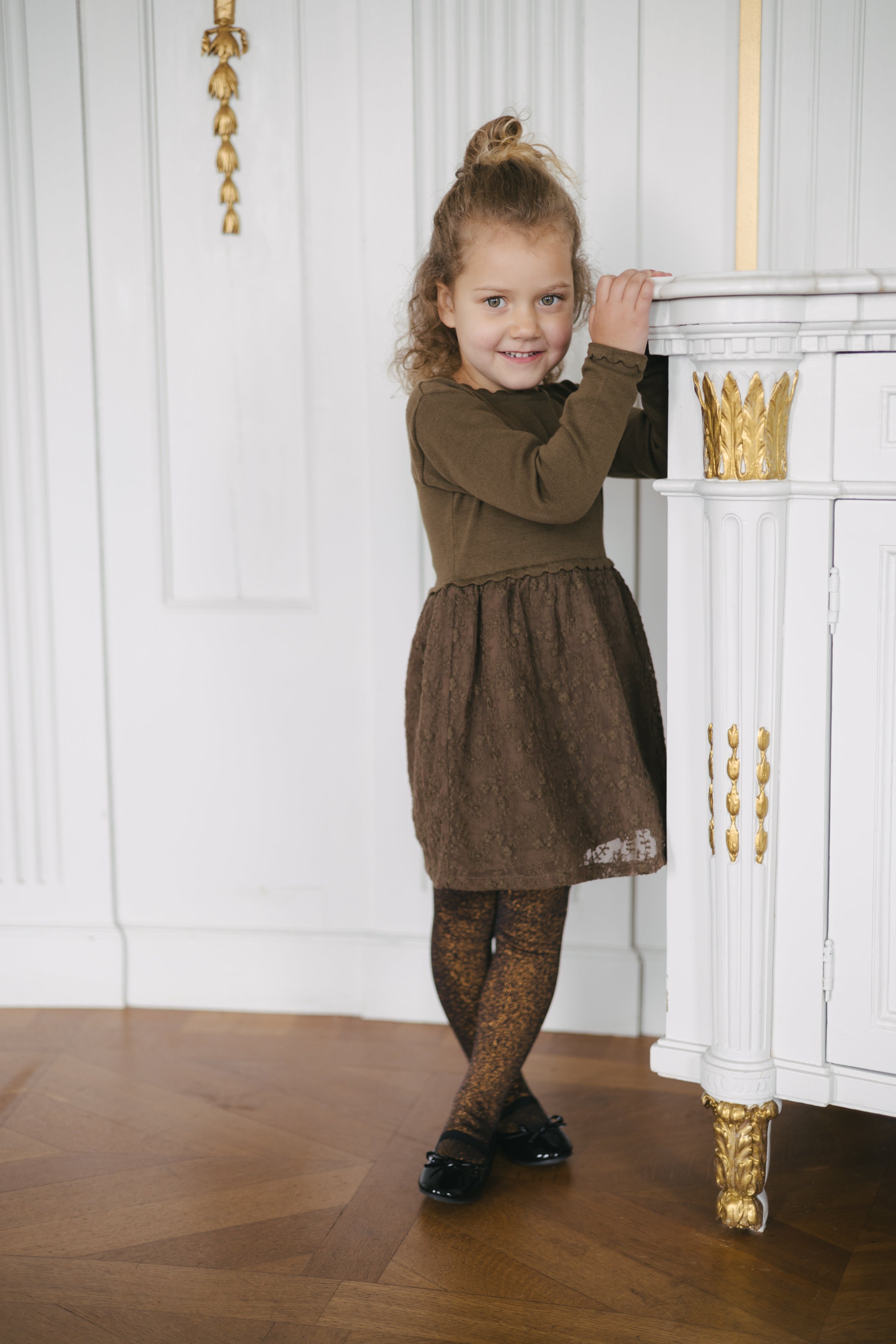Olijfgroene jurk met tule rok | Dark Olive