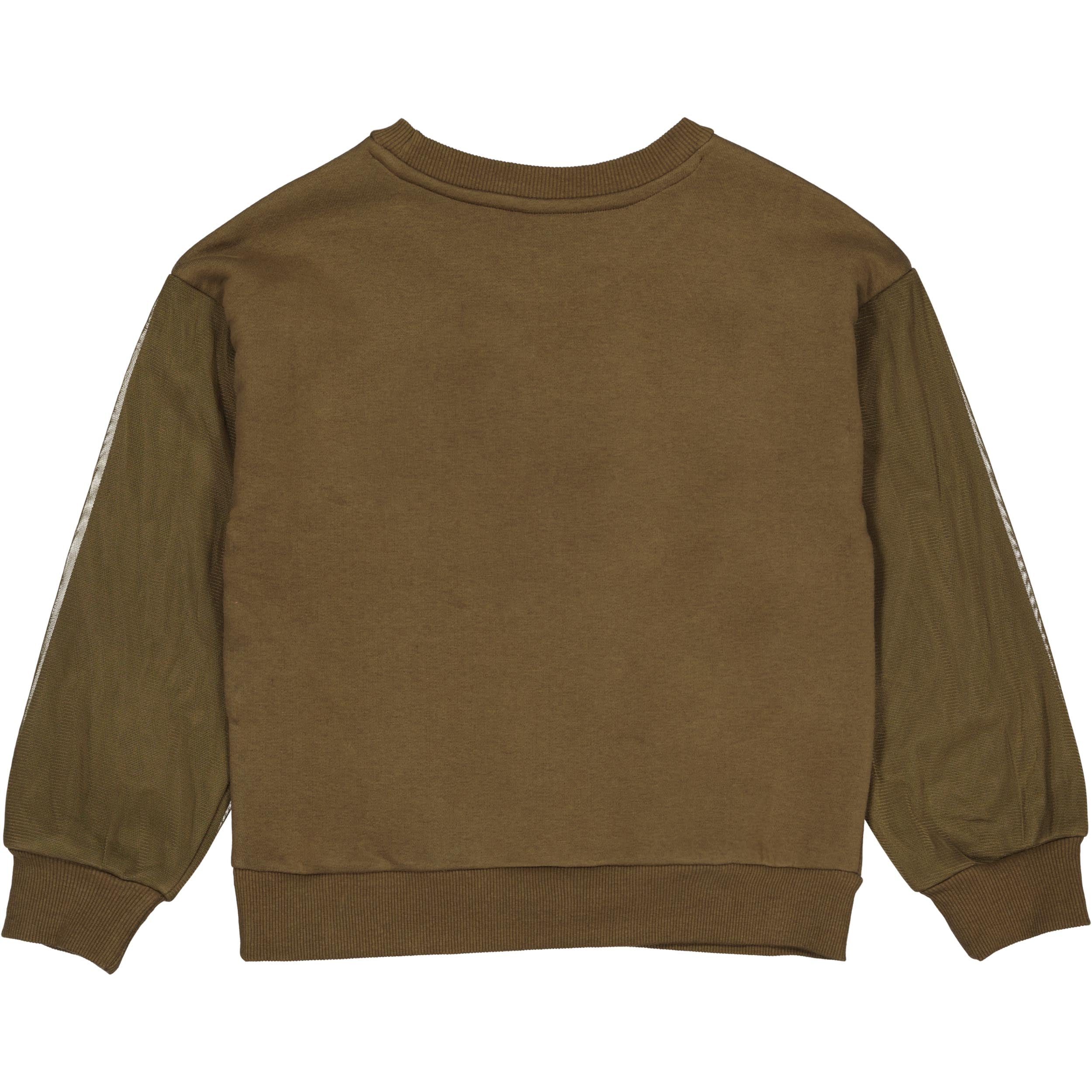 Olijfgroene sweater met borsttekst | Dark Olive