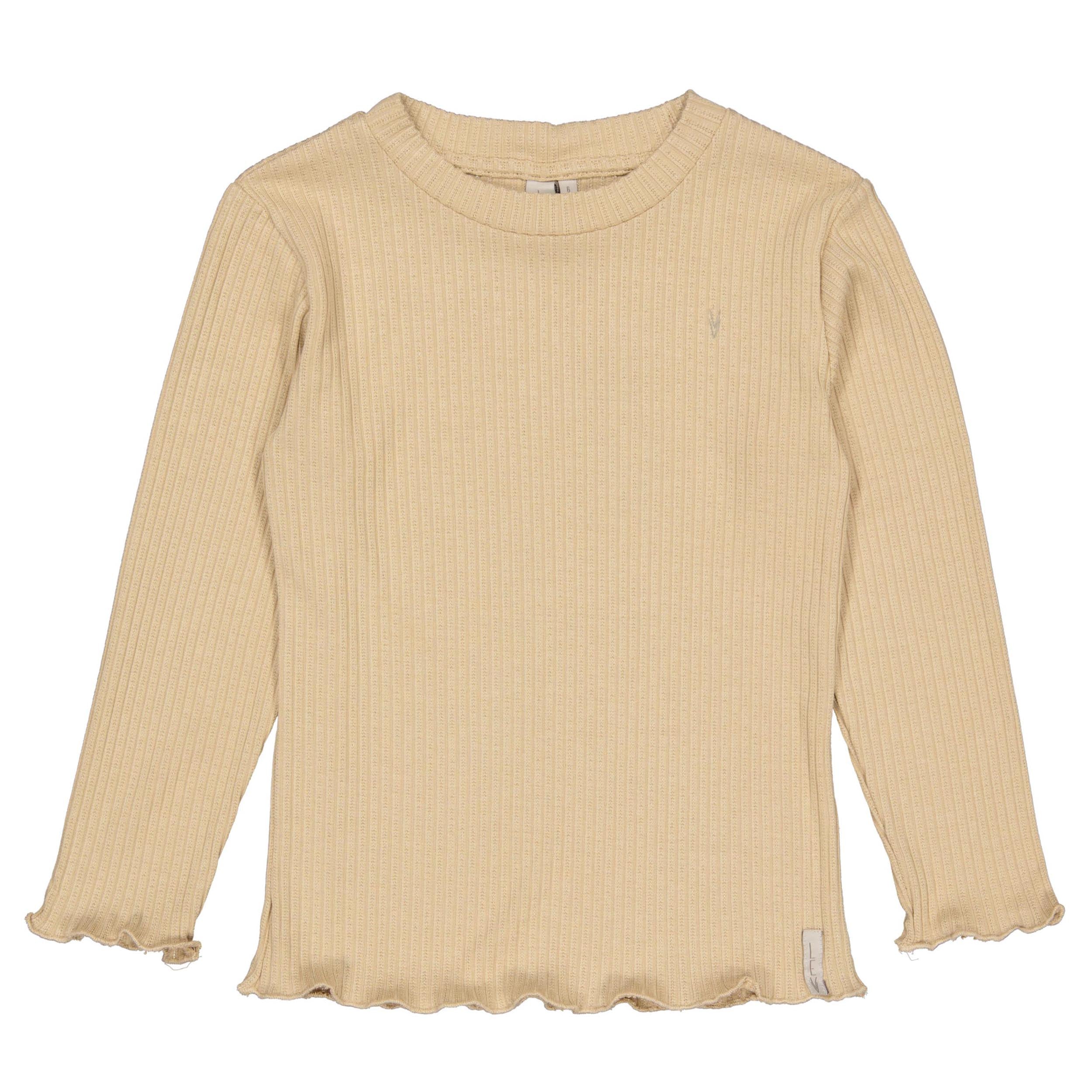 Lichtbeige longsleeve met rucheranden | Light Sand