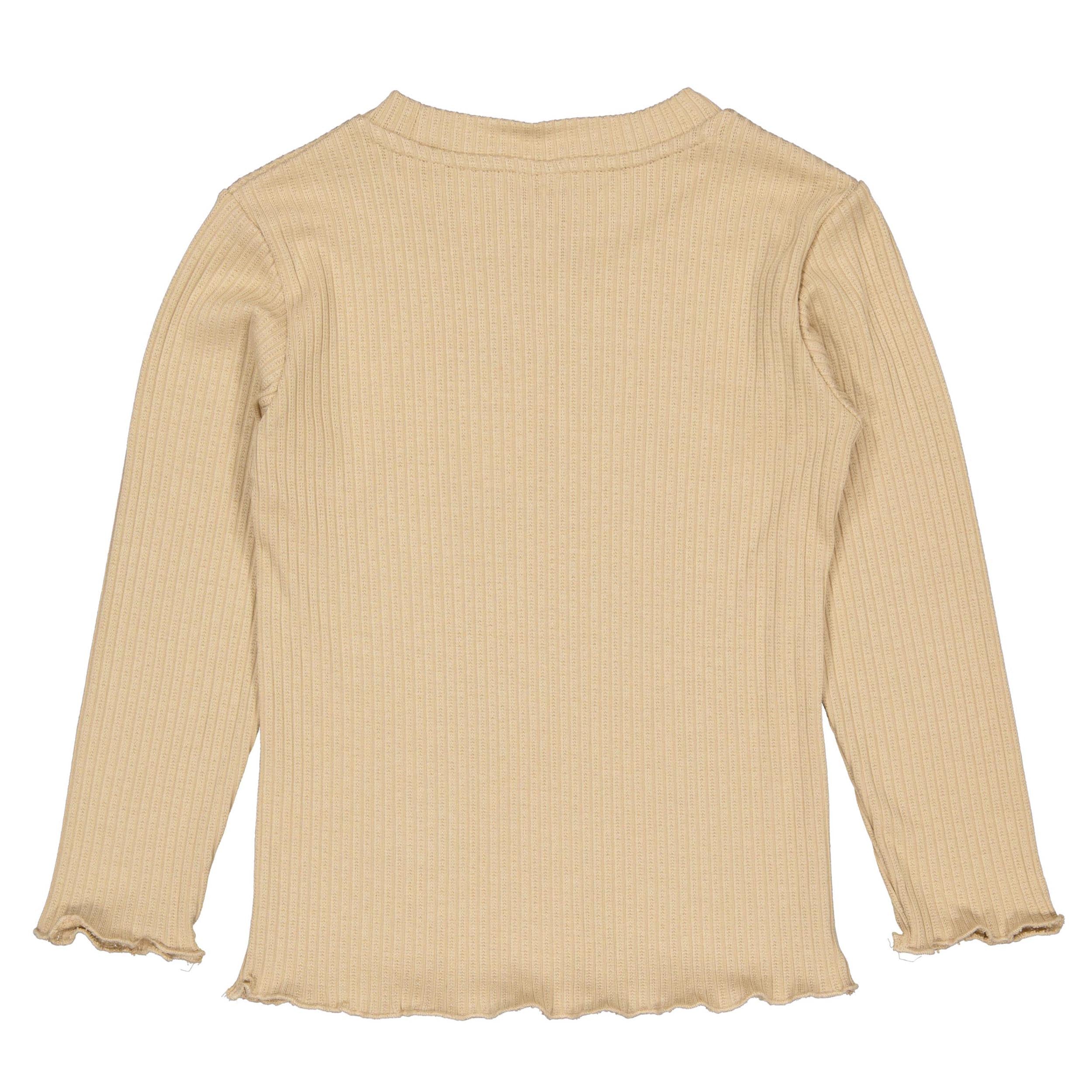 Lichtbeige longsleeve met rucheranden | Light Sand