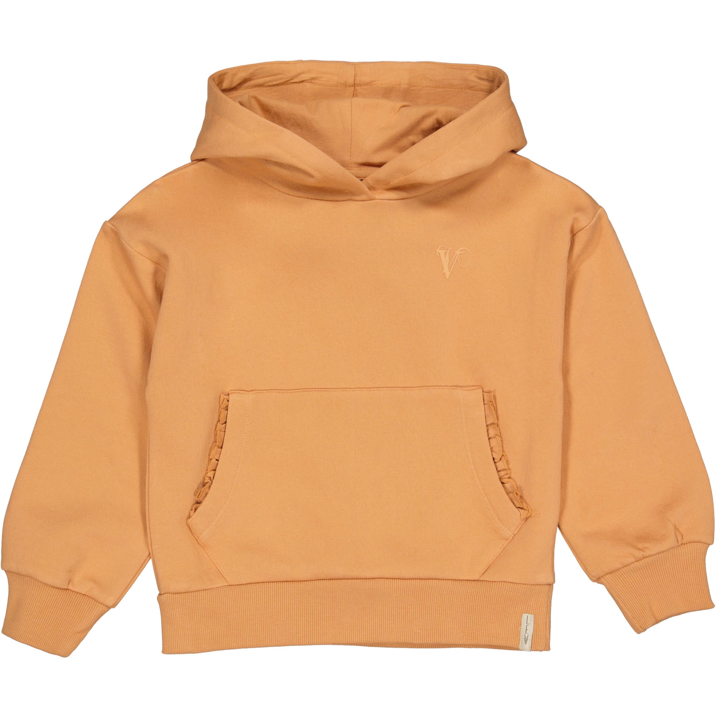 Abrikooskleurige hoodie met buidelzak | Soft Coral