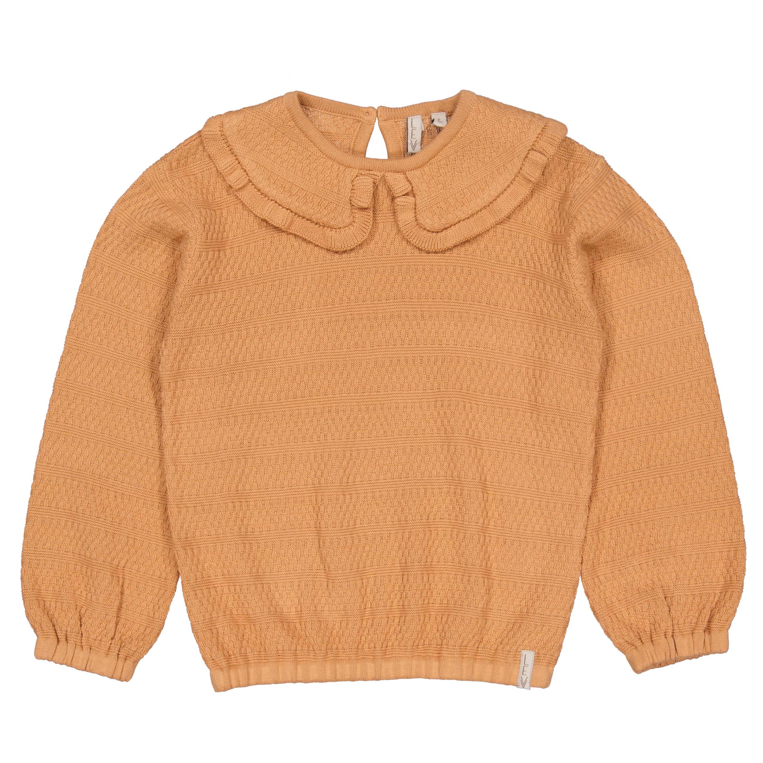 Abrikooskleurige trui met kraagje | Soft Coral