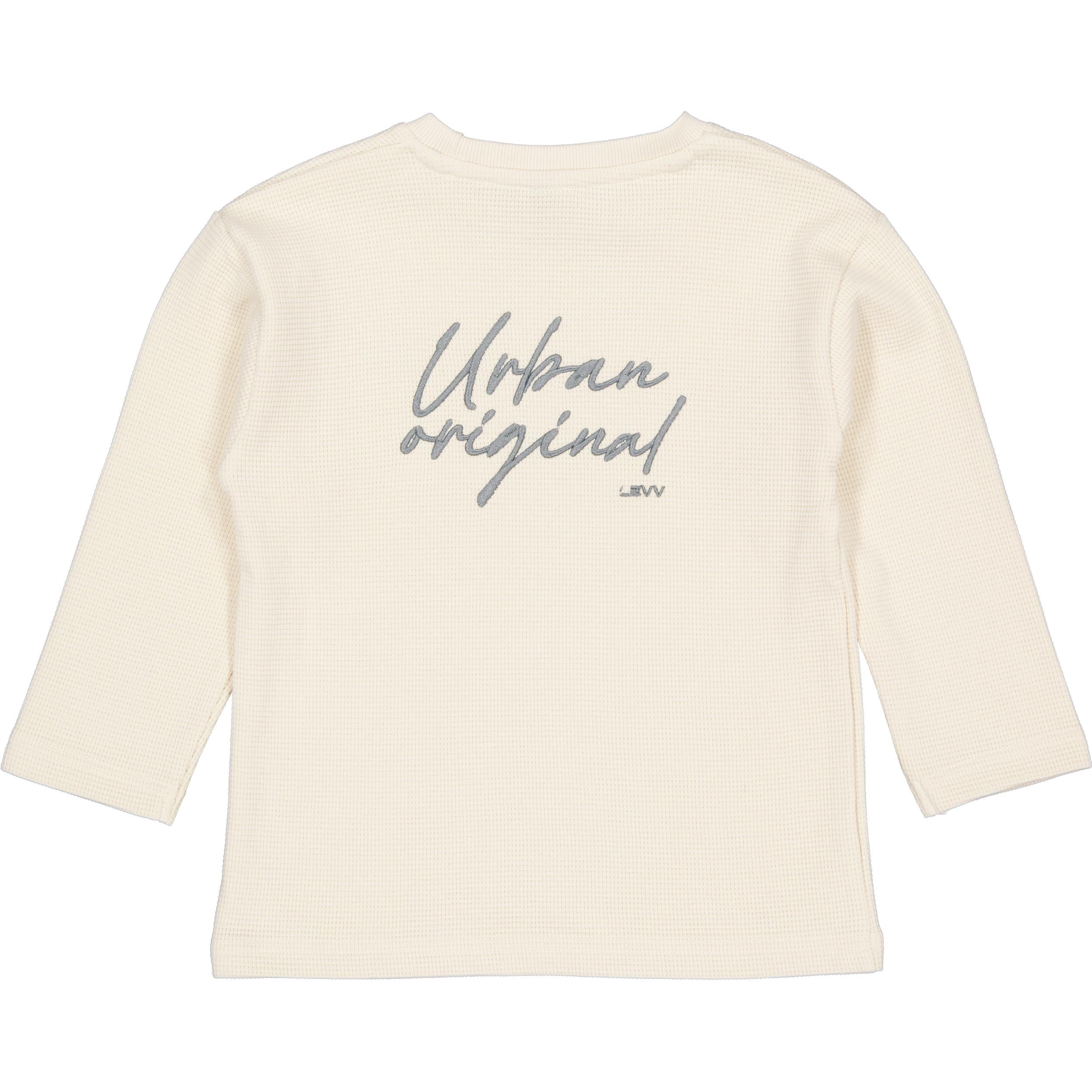 Ecru longsleeve met tekstprint | Cotton Cream