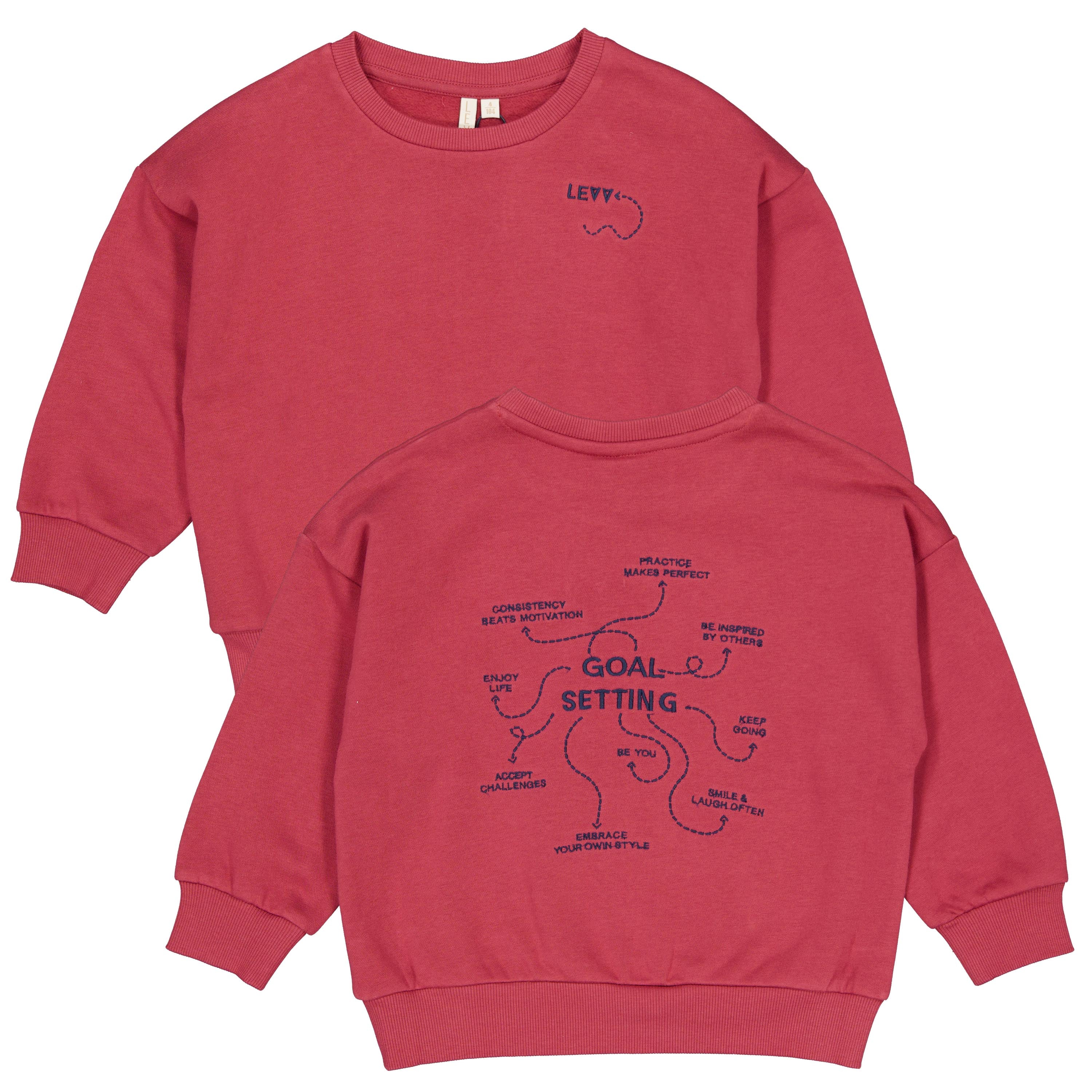 Rode sweater met rugprint | Red