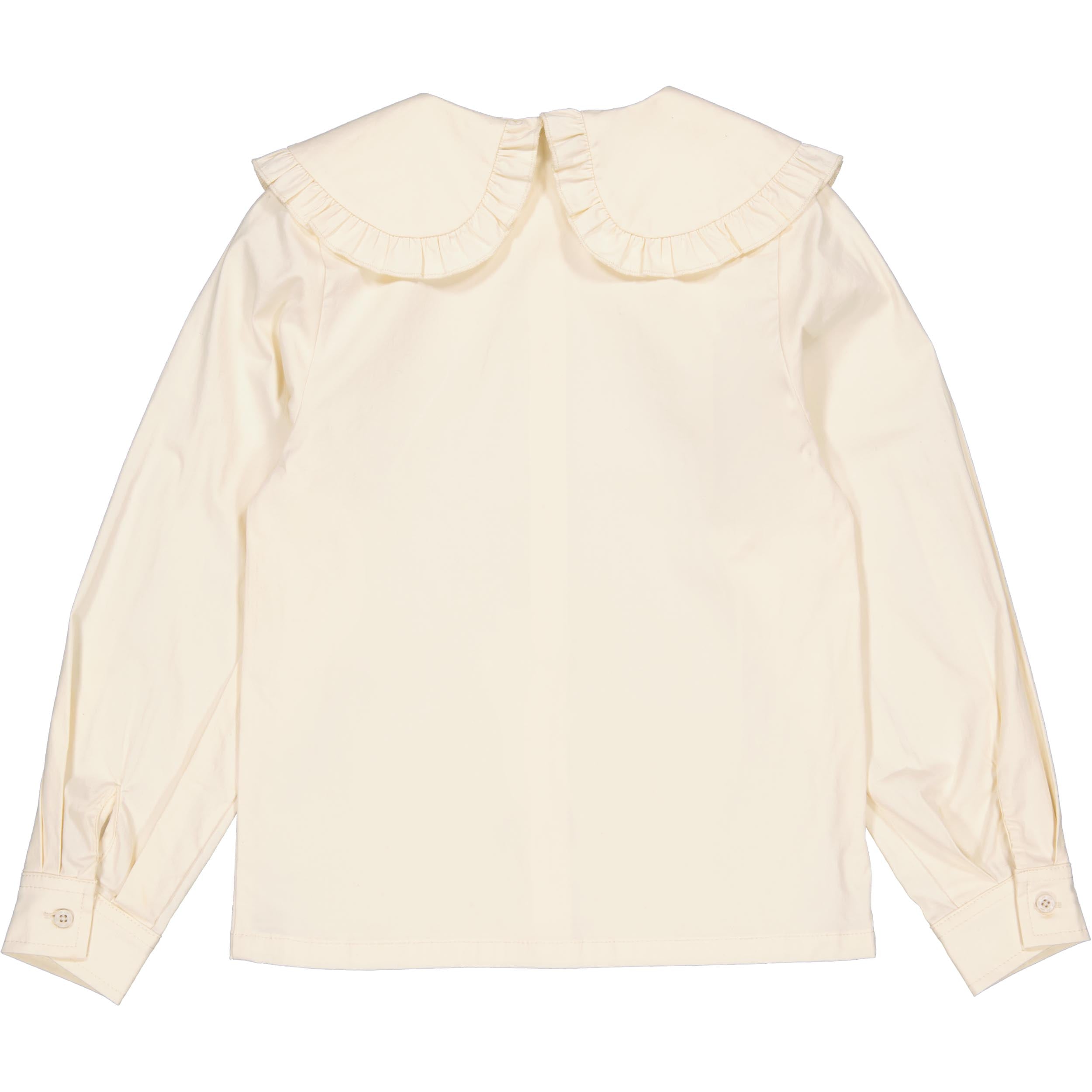 Ivoorkleurige blouse met grote kraag | Cotton Cream