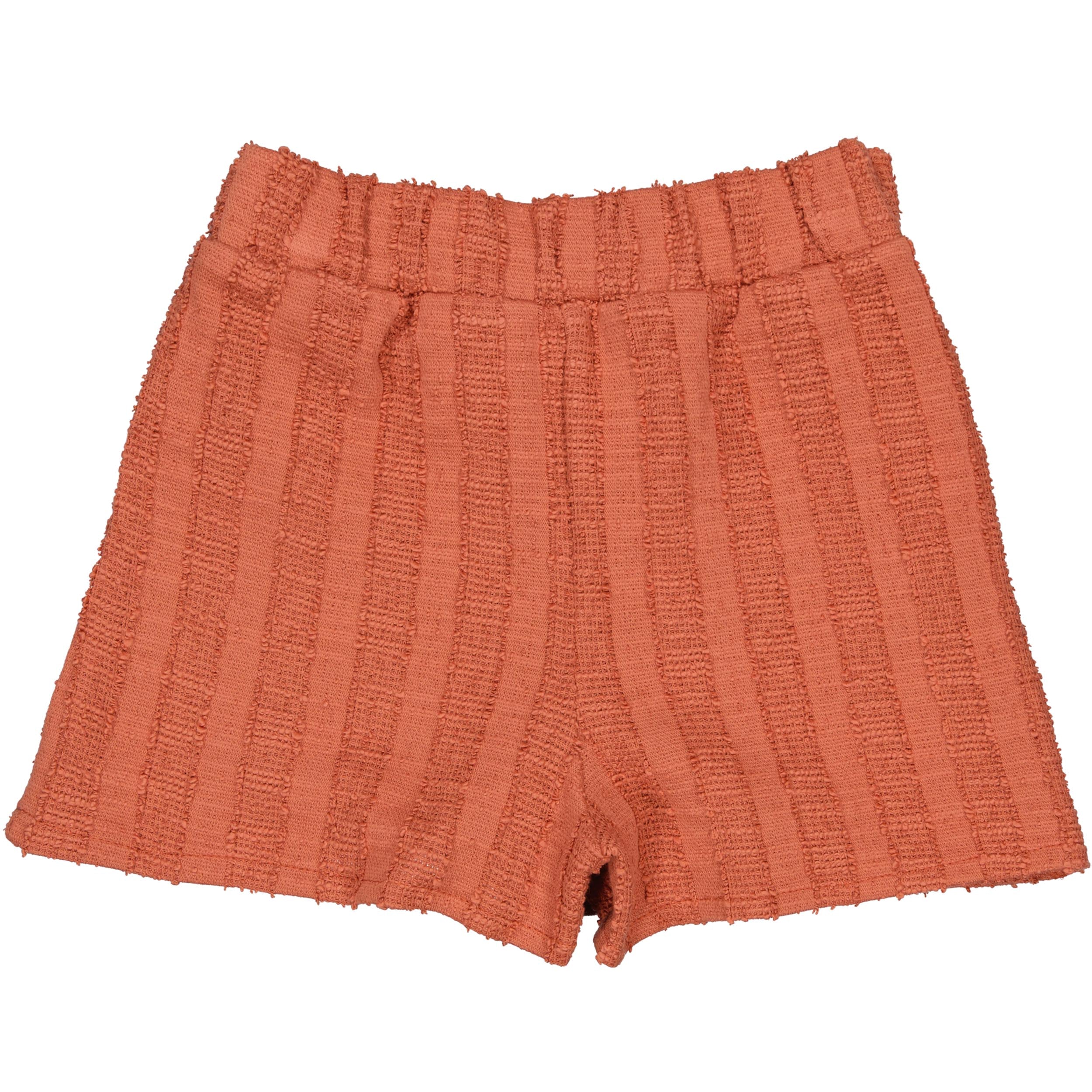 Koraalroze rib short met overslag | Coral