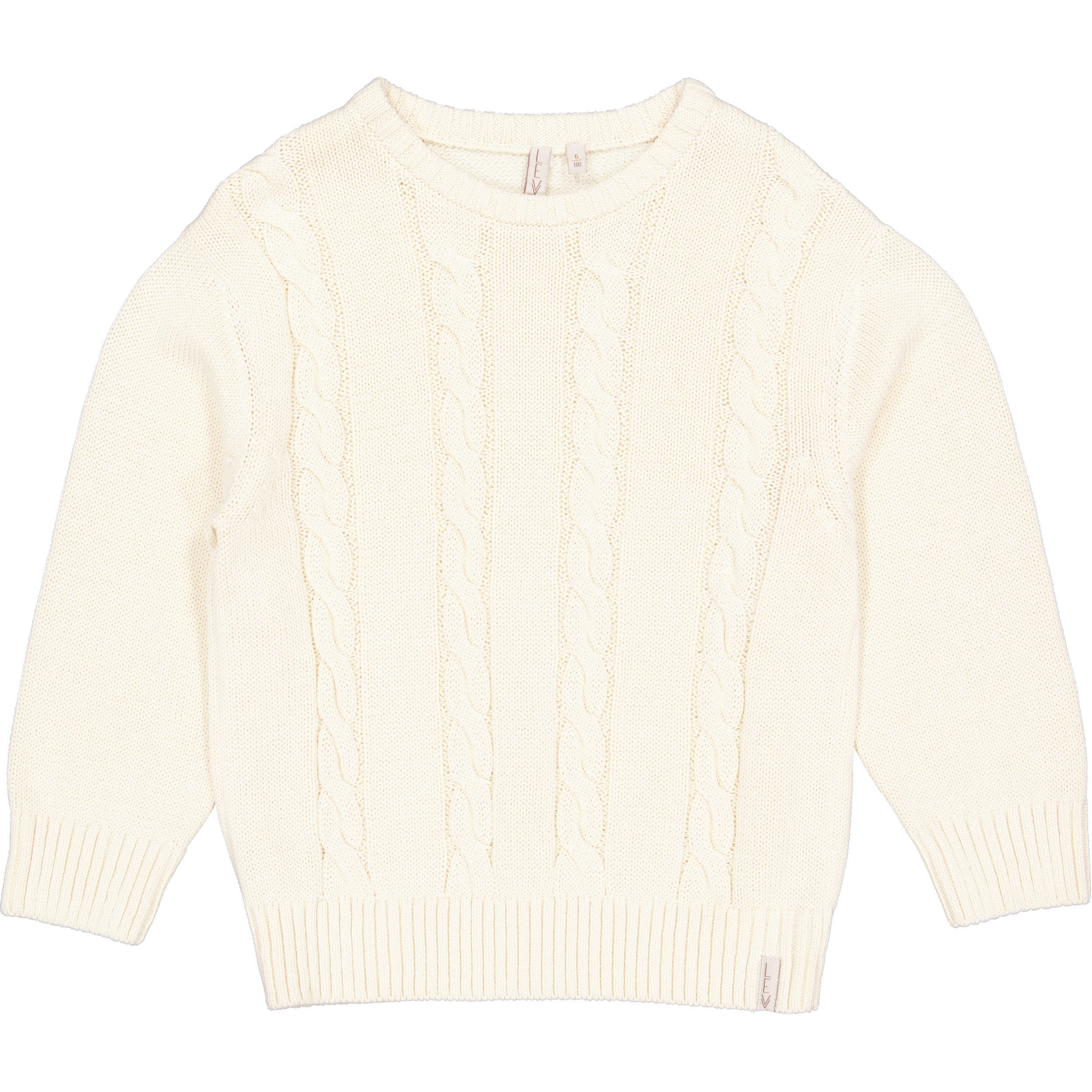 Ecru kabelgebreide sweater | Cotton Cream