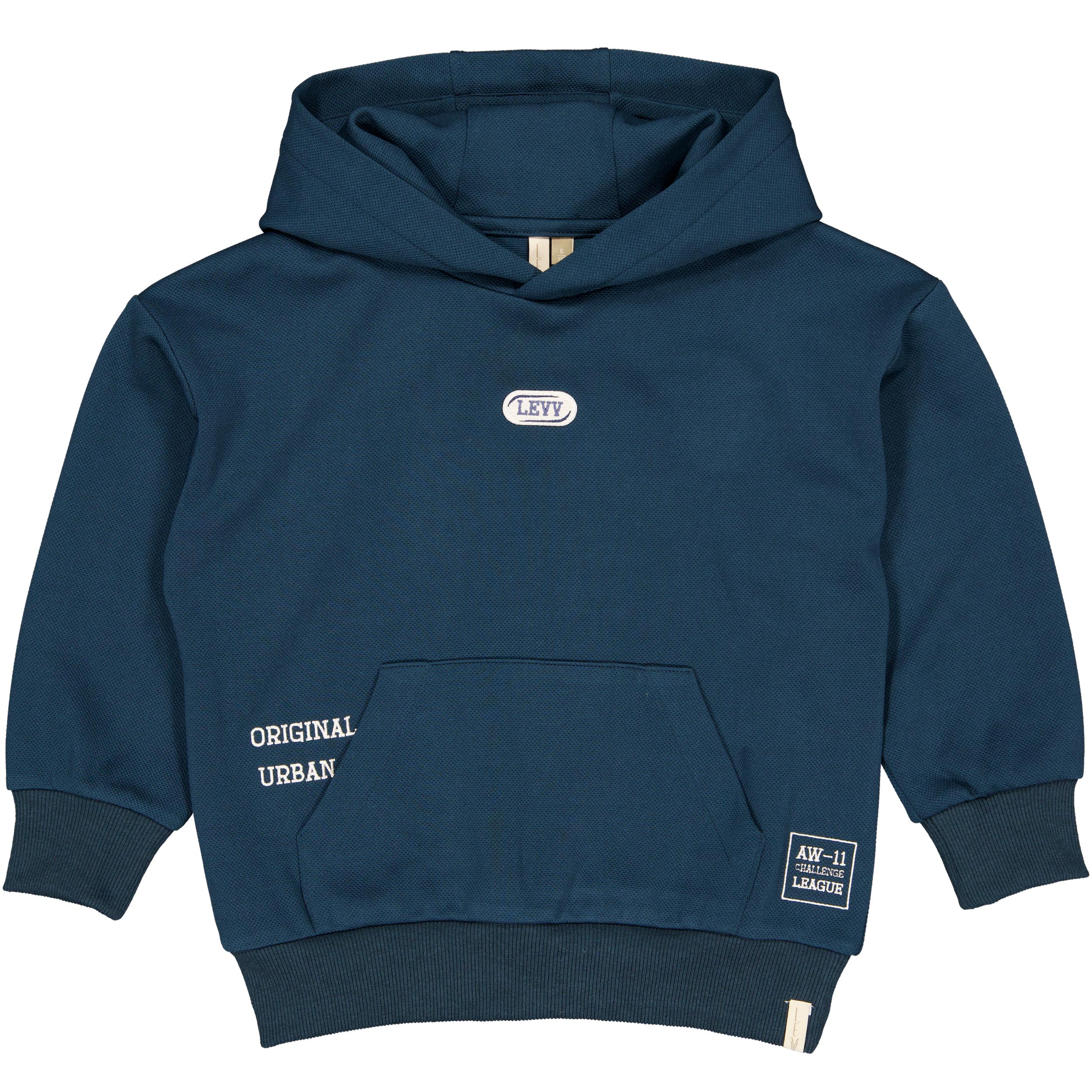 Petrolblauwe hoodie met tekstprint | Dark Blue