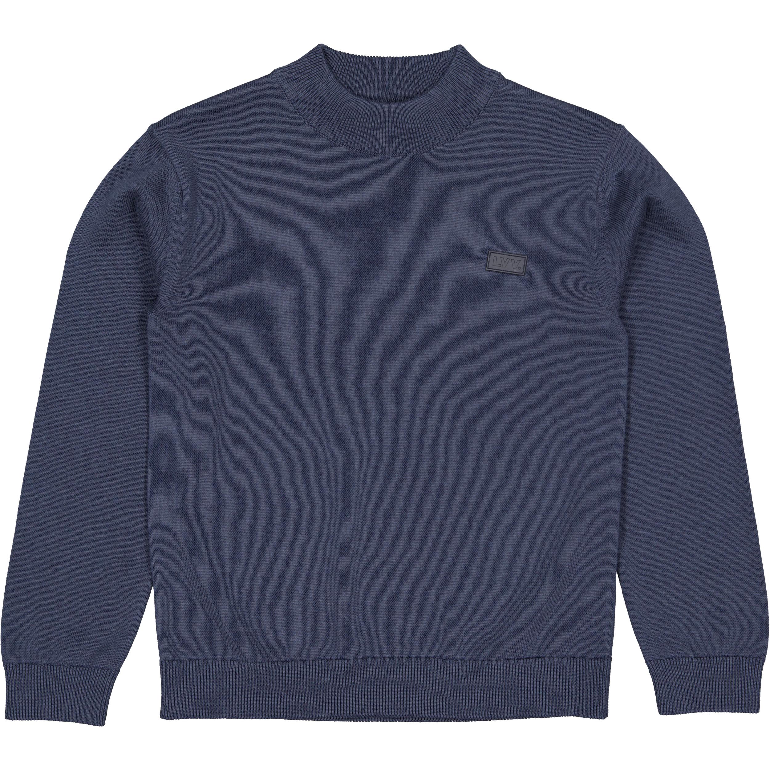 Grijsgroene ribgebreide sweater | Dark Blue