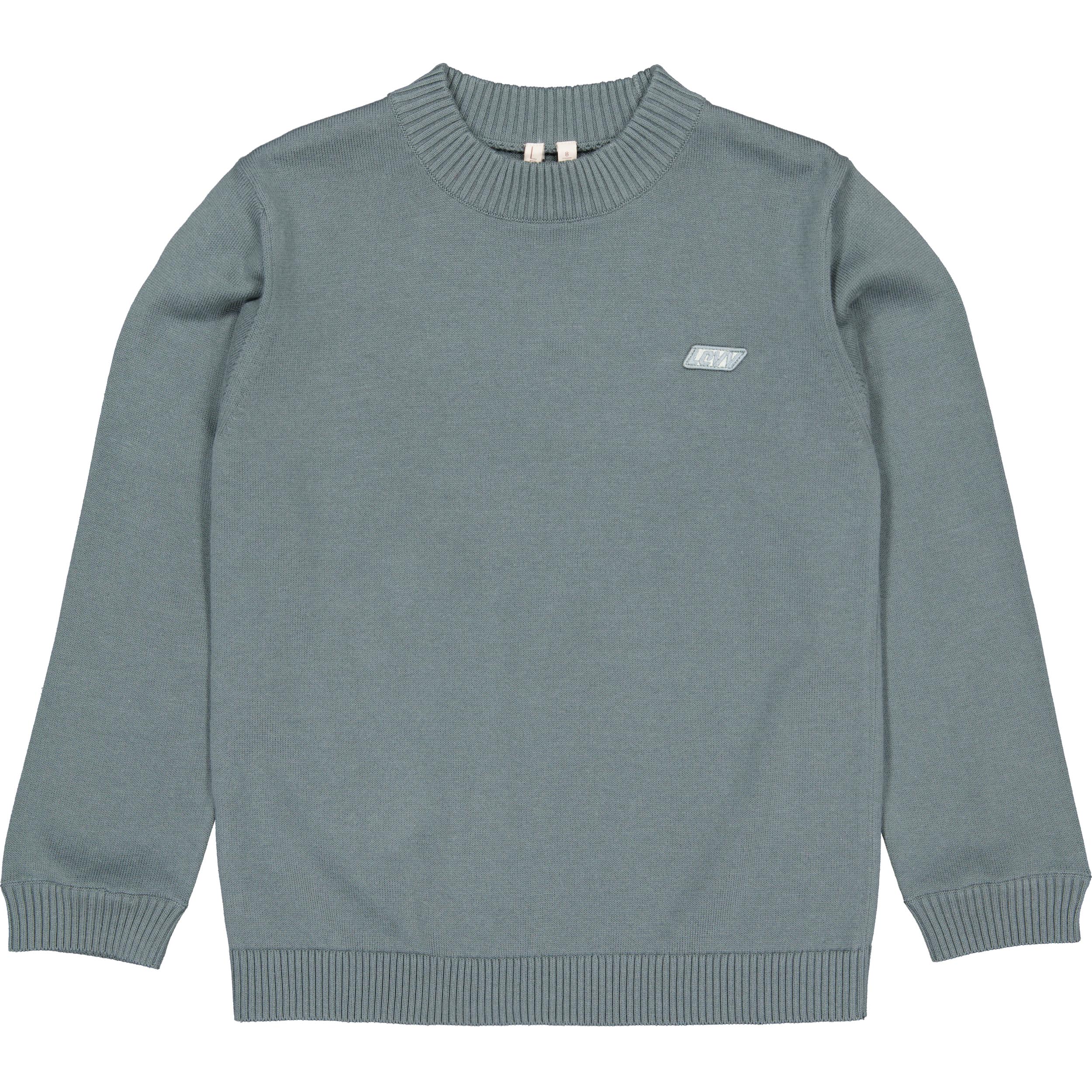 Grijsgroene ribgebreide sweater | Mid Blue