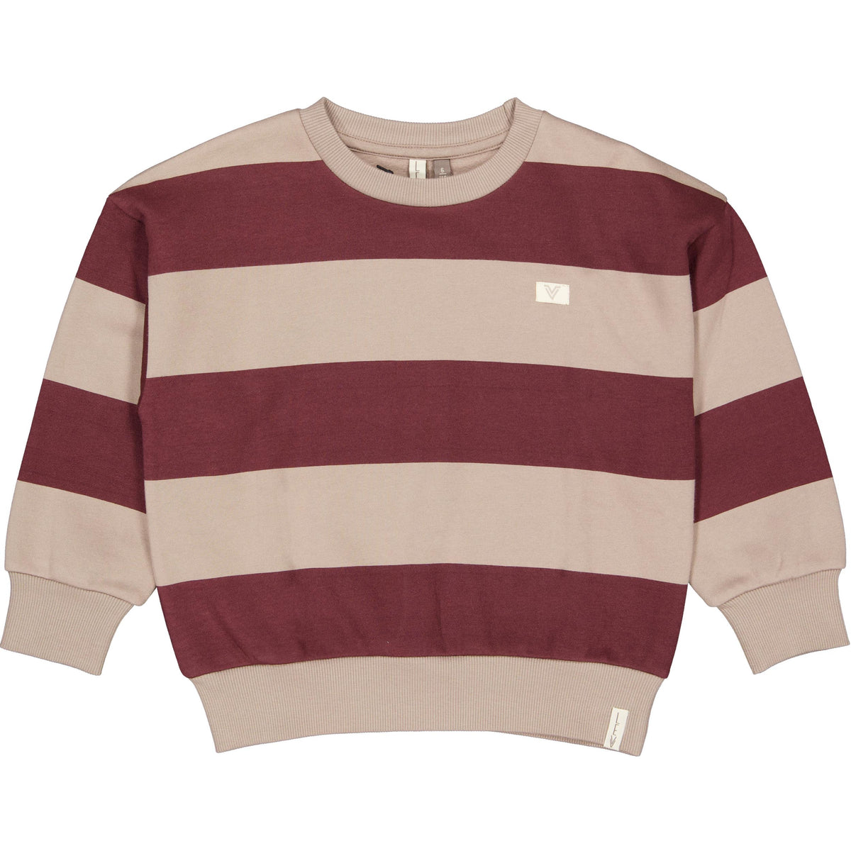 Bordeauxrode gestreepte sweater | AOP Grey Stripe
