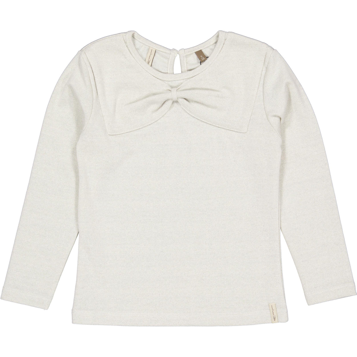 Crèmekleurige longsleeve met strikdetail | Soft White