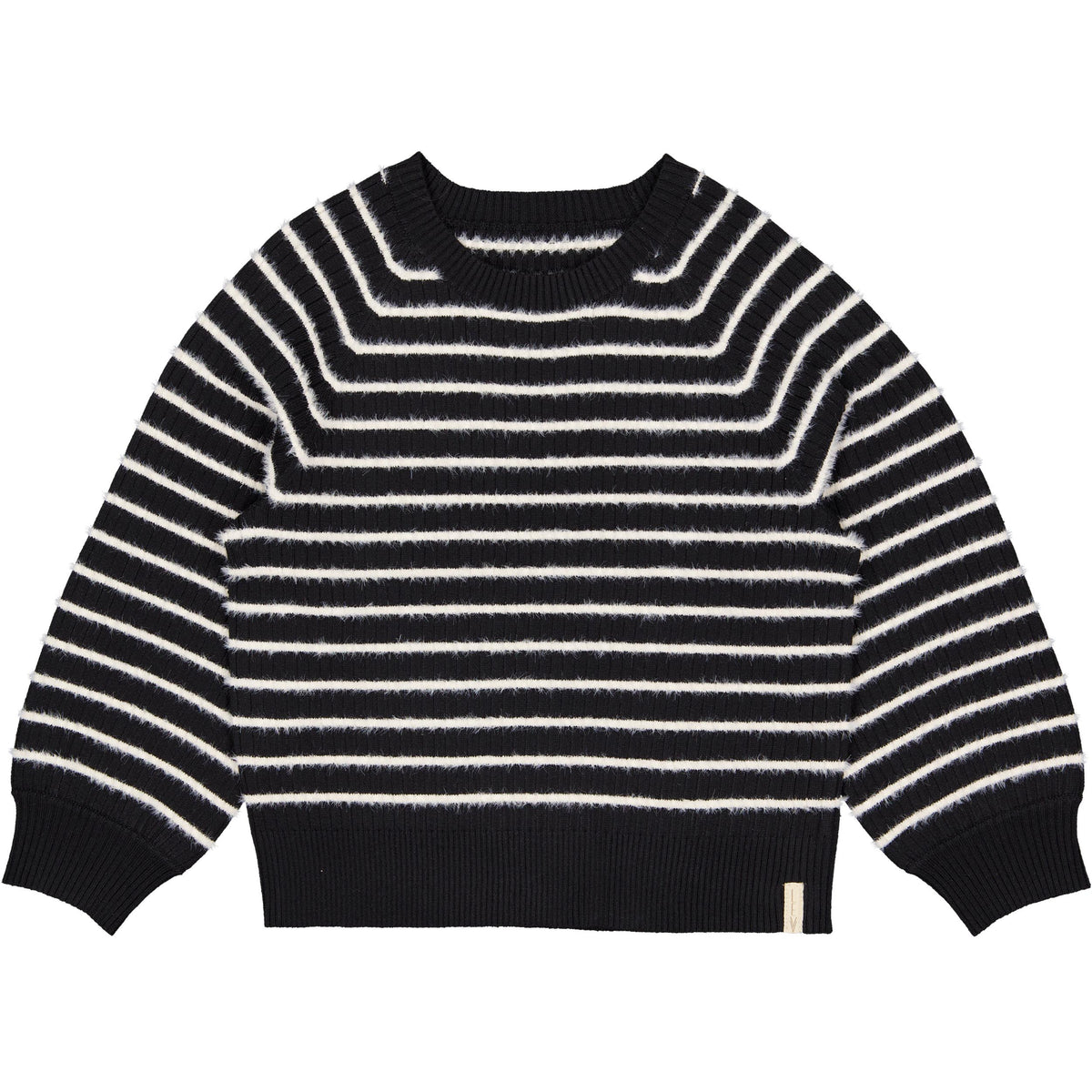 Zwarte gestreepte sweater | AOP White Stripe