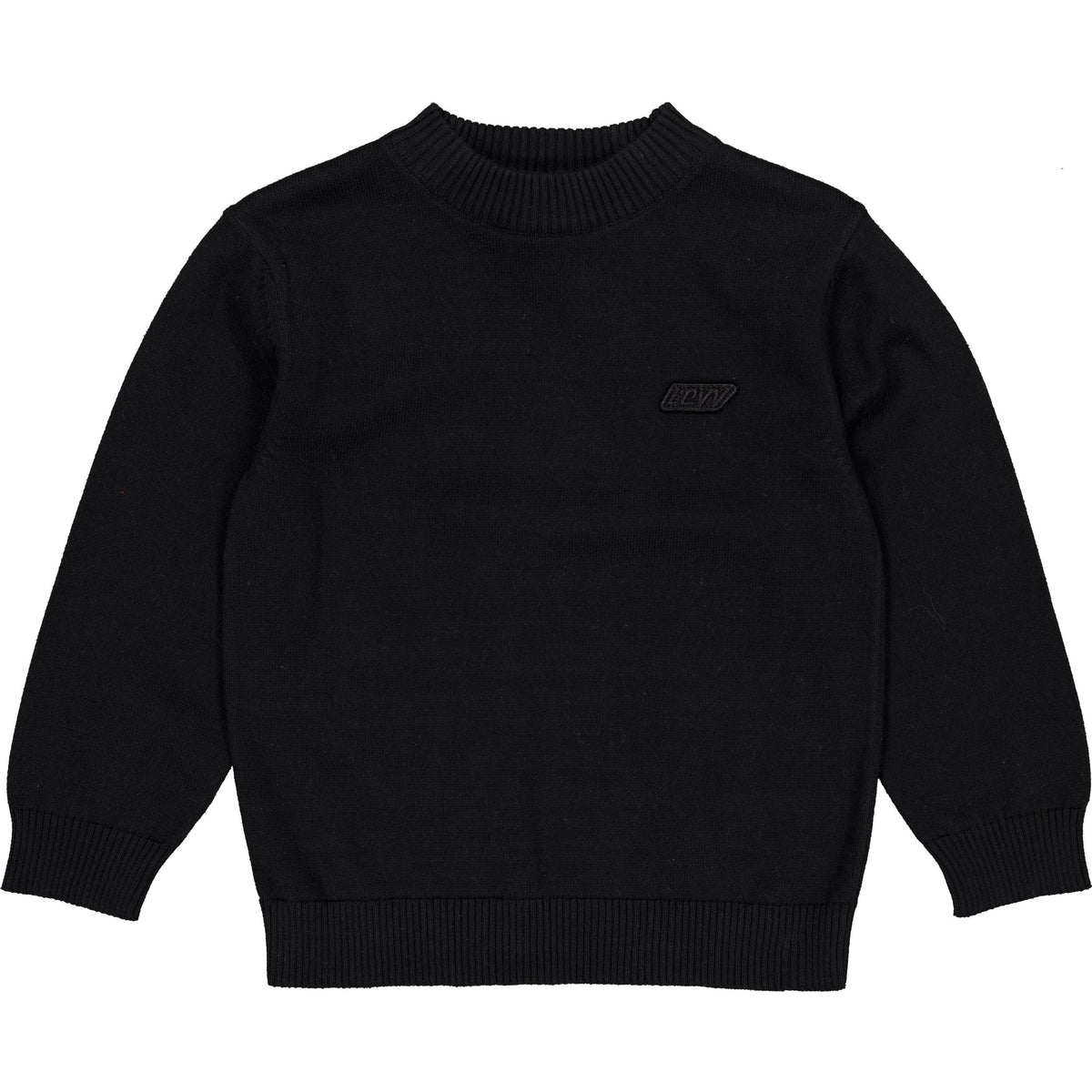 Zwarte sweater met subtiel borstlogo | Black