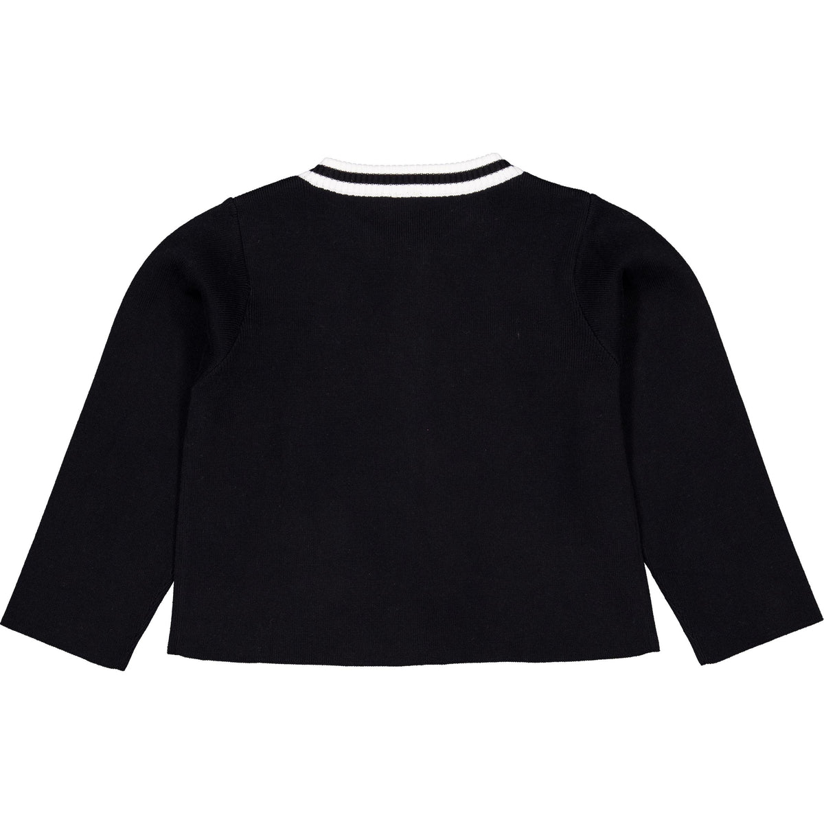 Zwart vest met witte bies en strikken | Black