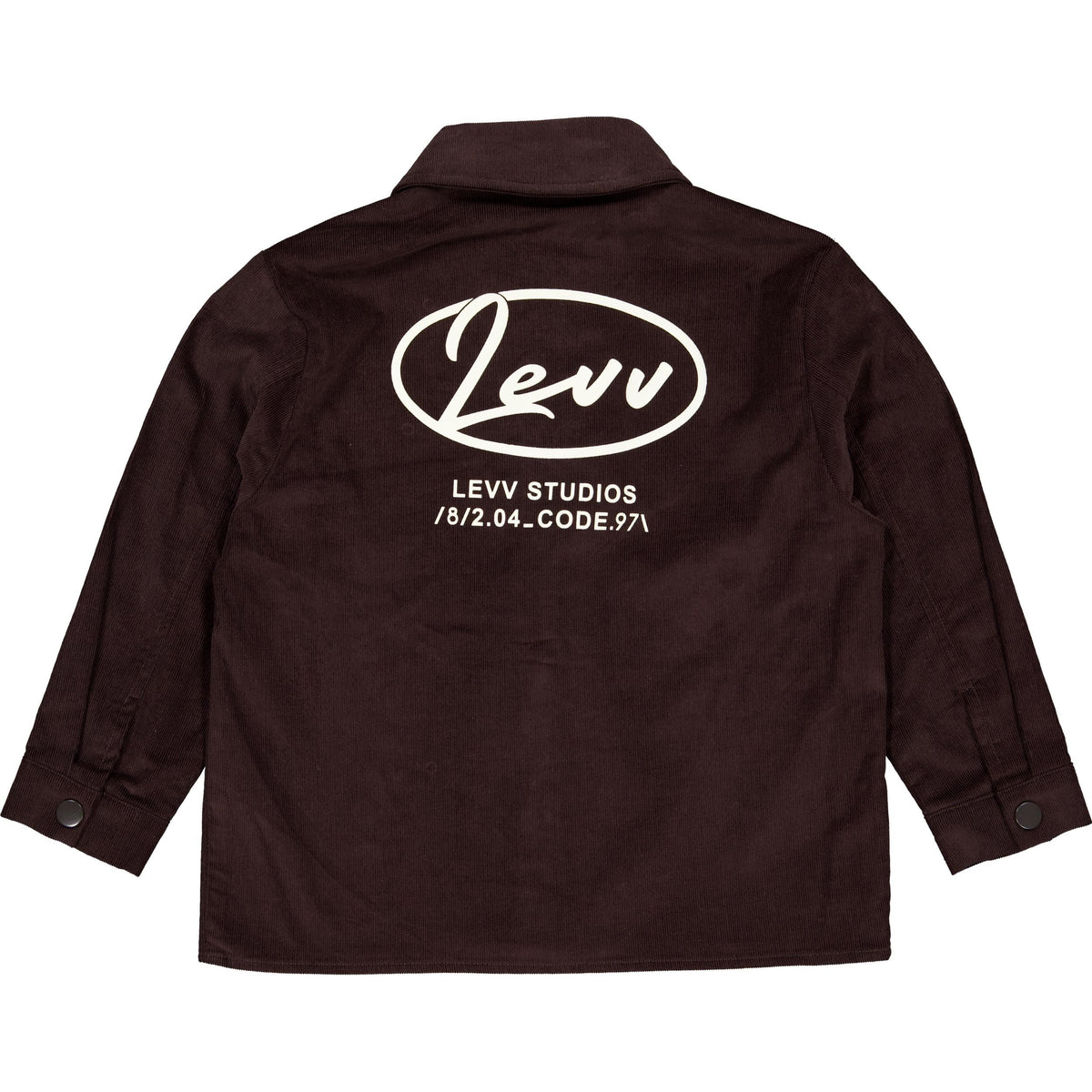 Donkerbruin overshirt met rugprint | Purple Grey