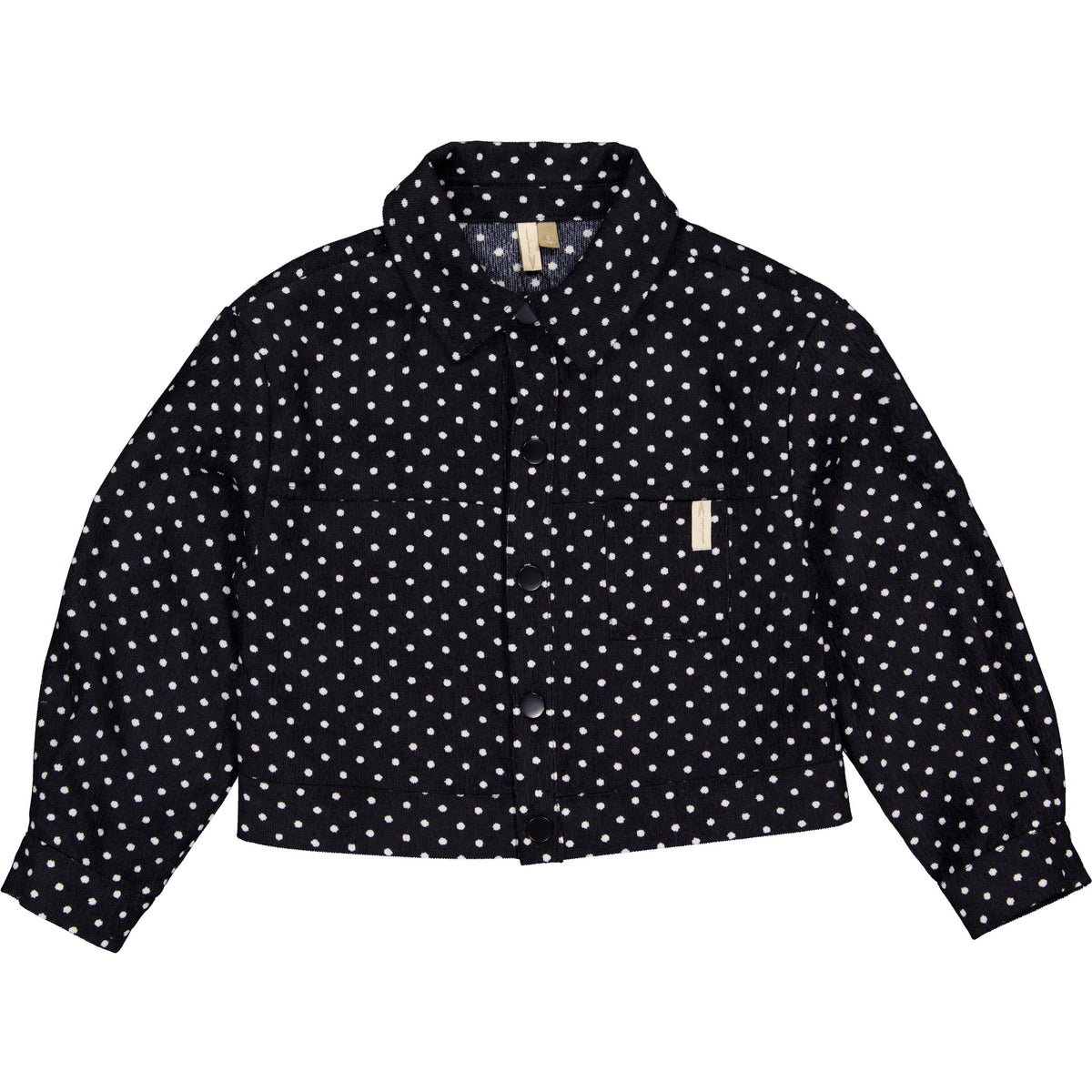 Zwarte jas met witte stippen | AOP White Dot