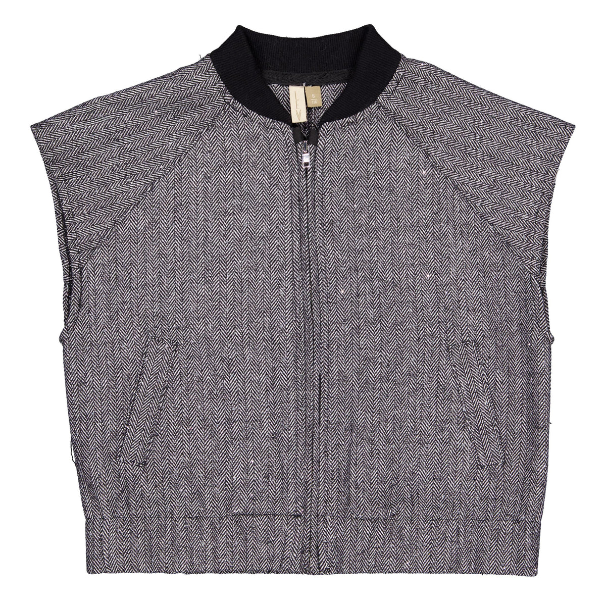 Grijze bodywarmer met zwarte boord | Black
