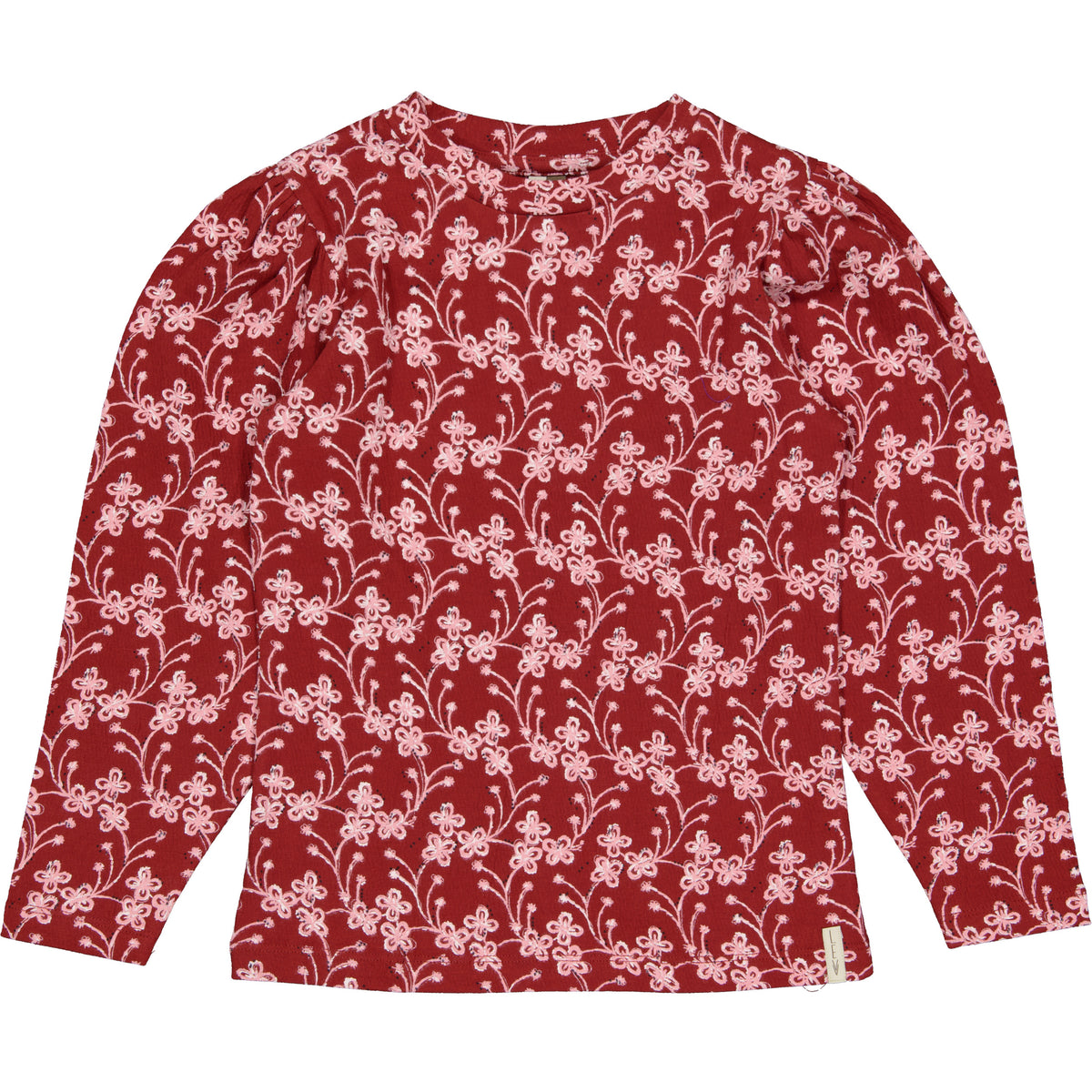 Rode blouse met witte bloemenprint | AOP Red Flower