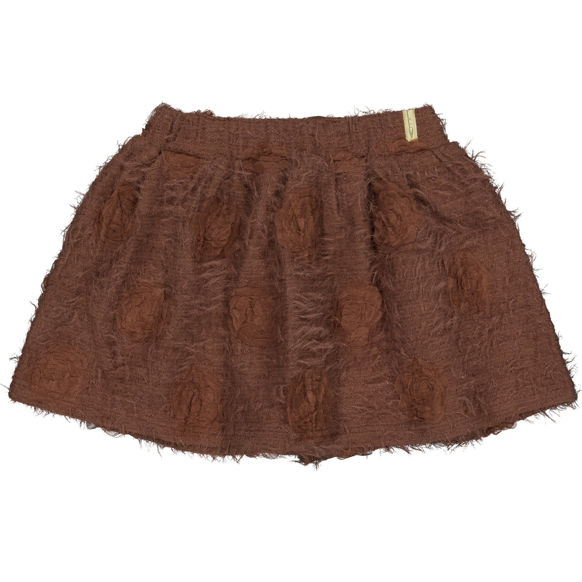 Bruine rok met reliëfstructuur | Pink purple