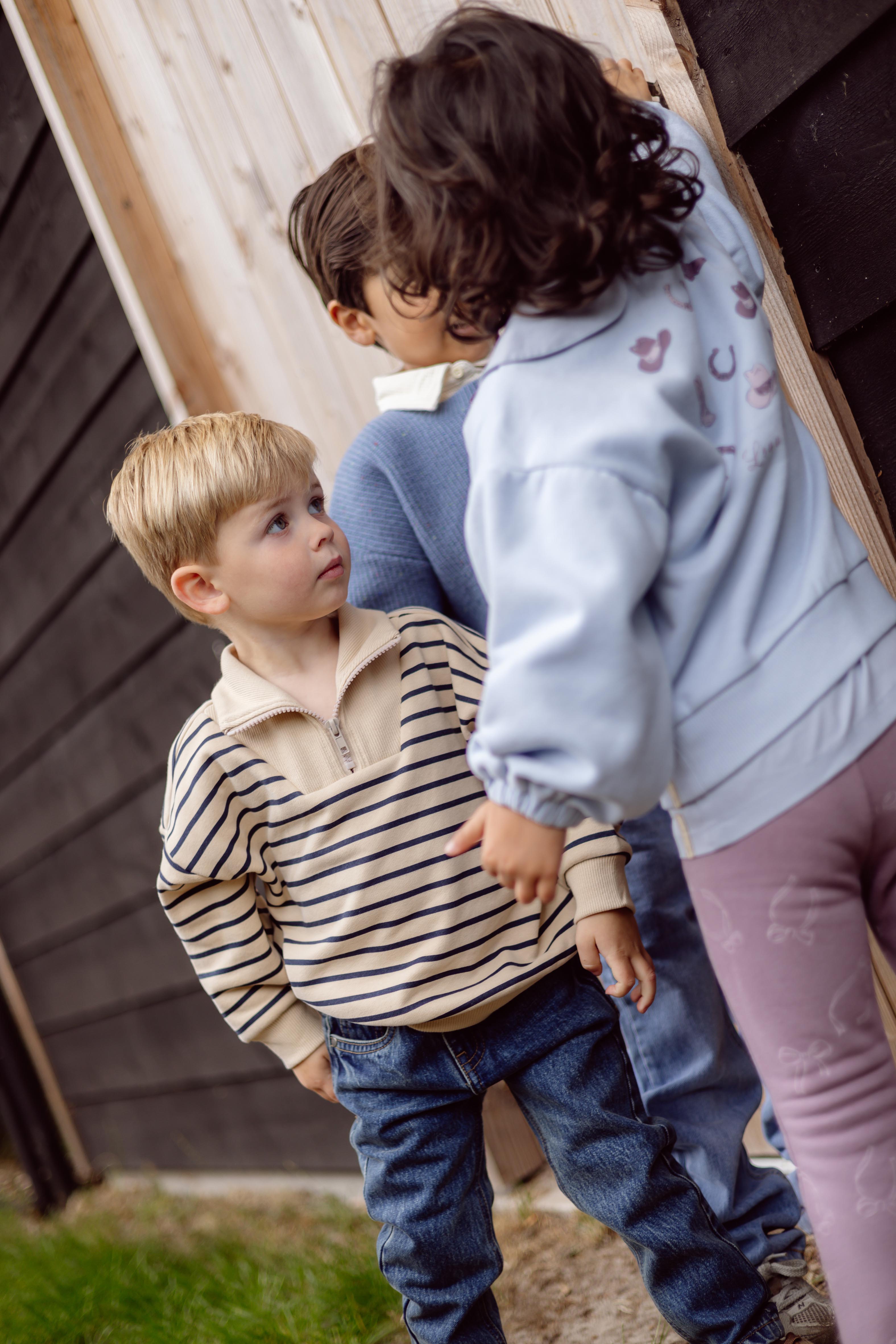 Sweater | AOP Dark Blue Stripe