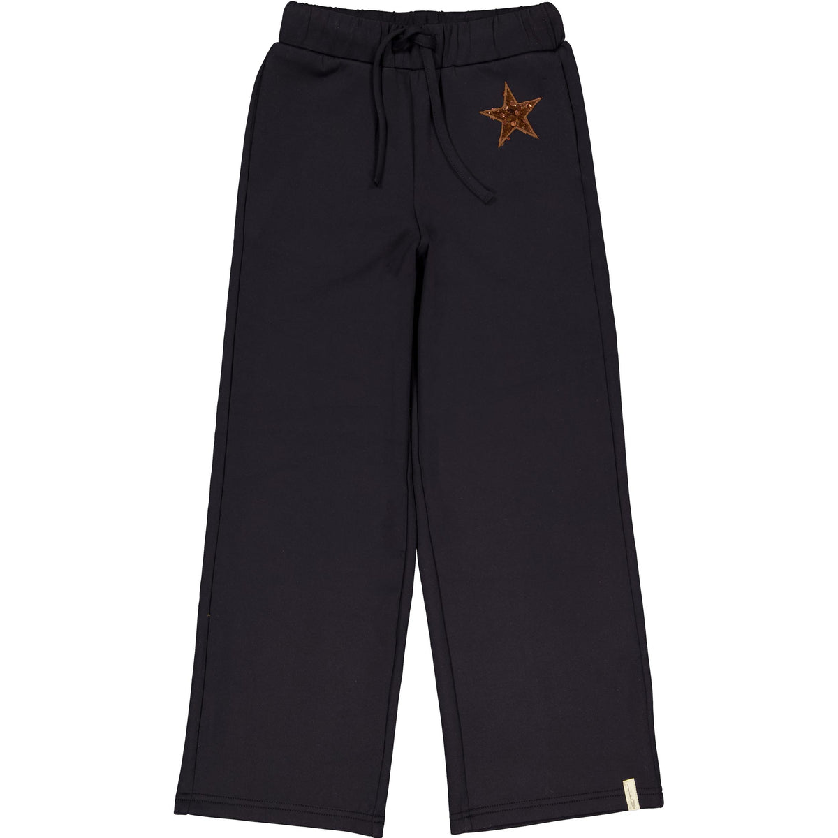 Zwarte wijde broek met sterdetail | Black