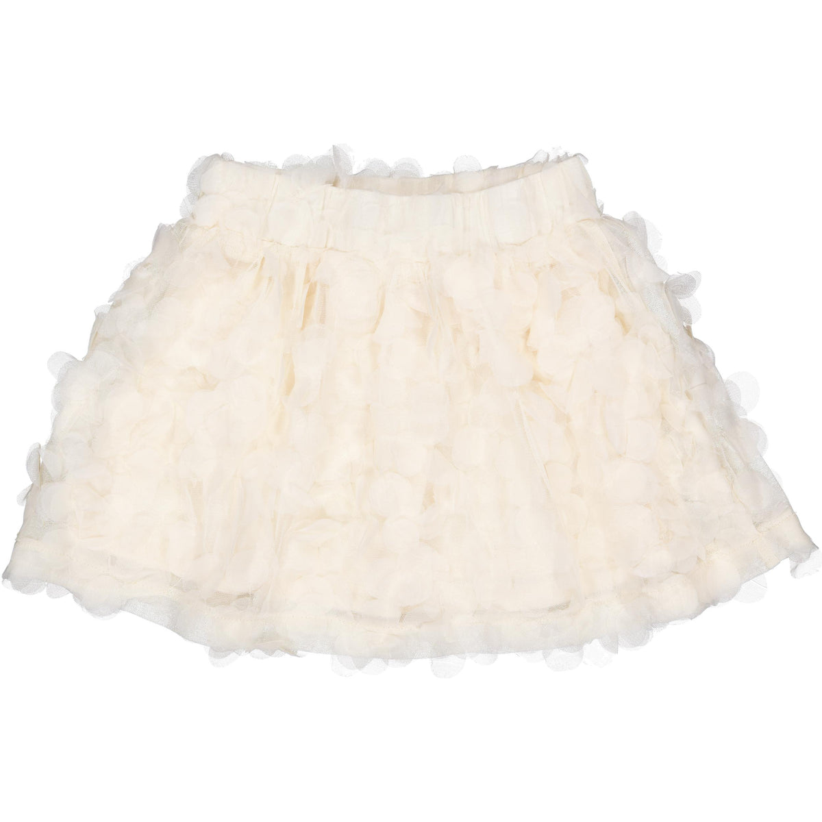 Ivoorkleurige tule rok met ruches | Cream