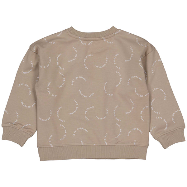 SWEATERS | AOP Taupe Text